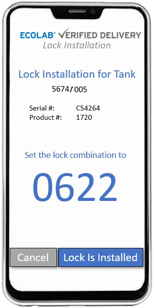 Nalco Lock App — generated lock combination