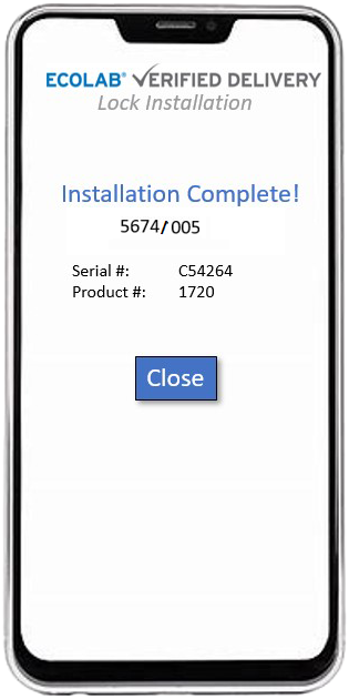 Nalco Lock App — installation complete