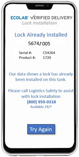 Nalco Lock App — lock already installed