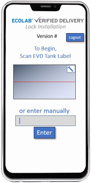 Nalco Lock App — scan tank label