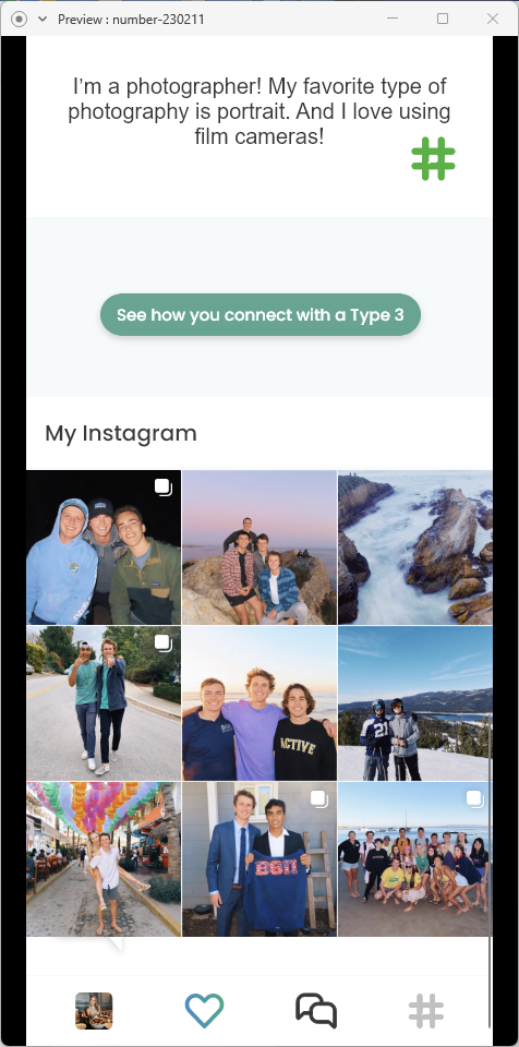 Numbers profile & instagram