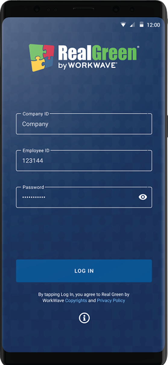 Real Green login by company and employee ID