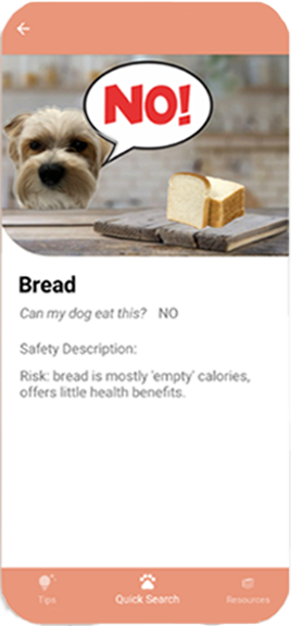 Safe4Dogs — Bread: no, with safety description