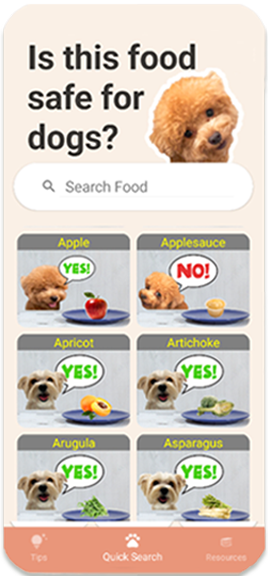 Safe4Dogs — yes/no verdicts per food