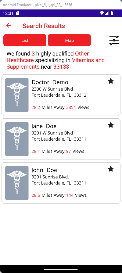SearchMed results