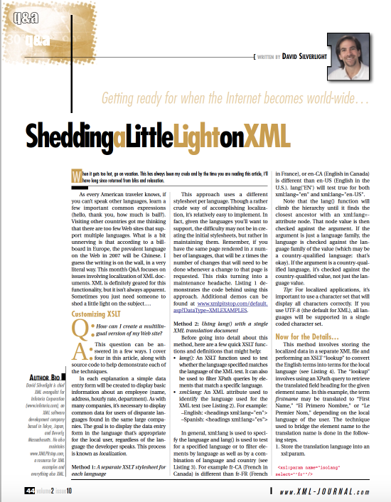 Getting Ready for When the Internet Becomes World-Wide — XML Journal, October 2001